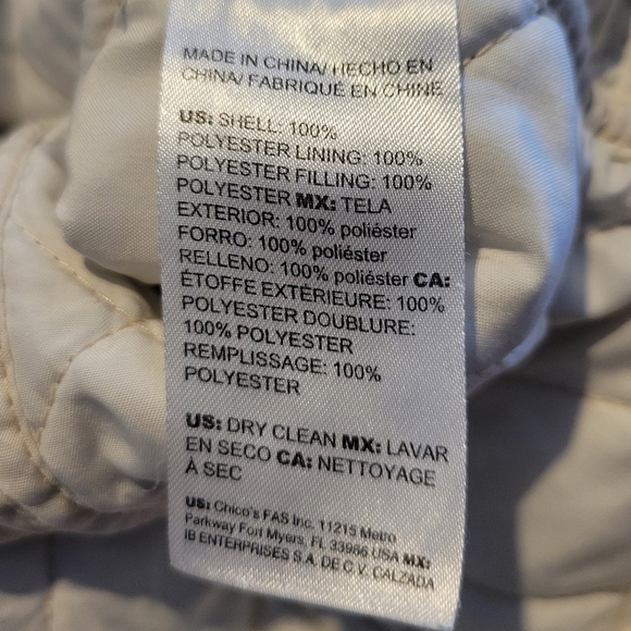 Chico's Jacket Women’s 3/XL Brown Tiger Prints Quilted Pockets Long Sleeve - Picture 6 of 10